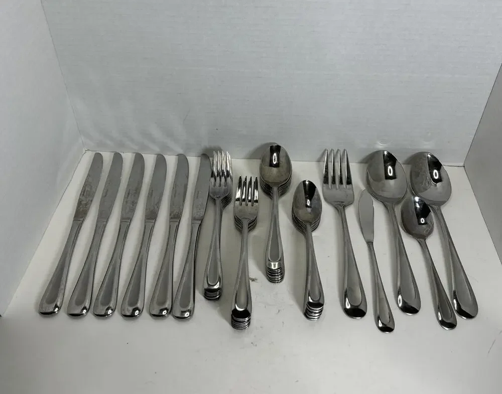 Oneida Acclivity Flatware Set Stainless Steel Lot Of 41 (5 Pc ×6~5p Serving Set+